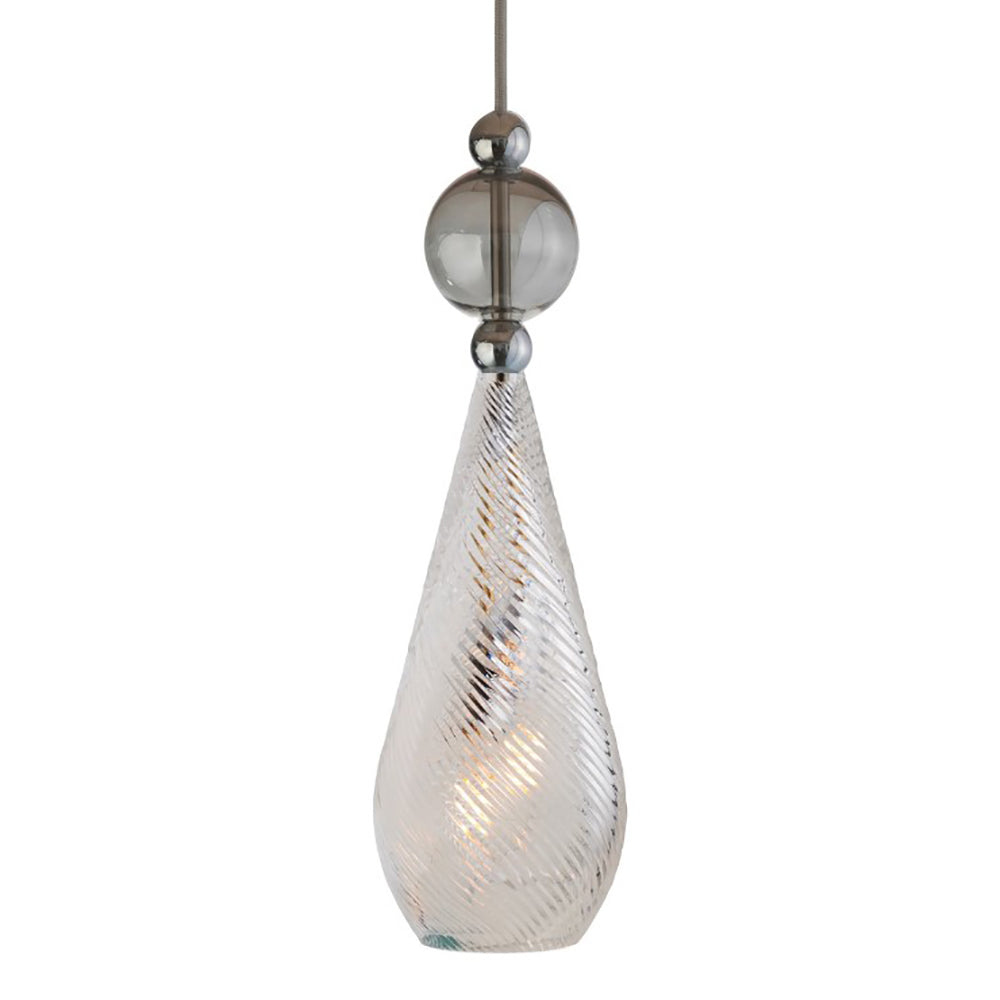 Buy Pendant Lights Australia Smykke Pendant Light W180mm Swirl Clear Glass - LA1019