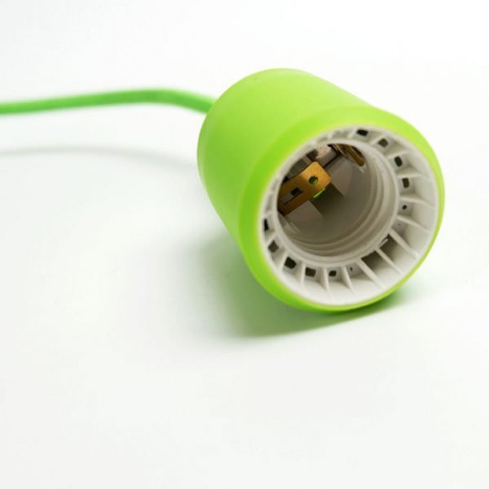 Polly Silicone Pendant with Fabric Cable - Green Cable - LL002PL011G