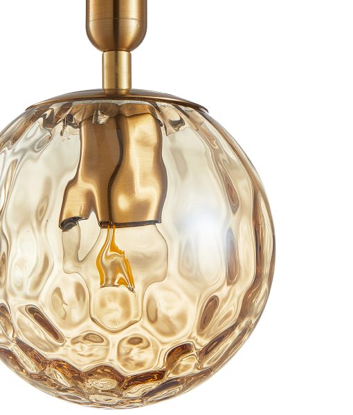 Buy Pendant Lights Australia Interior Bronze Amber Spherical Glass Shape 1 Light Pendant - TRATTINO1