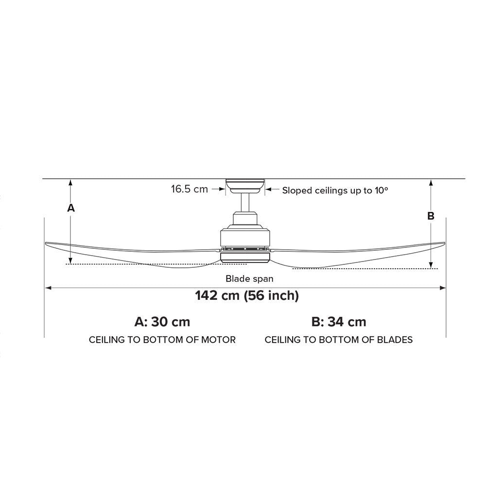 Buy DC Ceiling Fans With Light Australia Trinity DC Ceiling Fan 56" Koa LED Light Oil-rubbed Bronze - TRI56OBLED