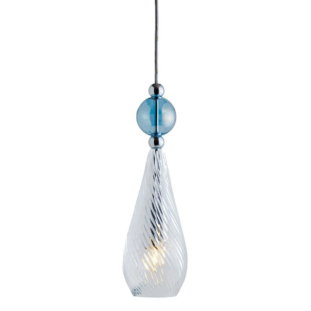 Buy Pendant Lights Australia Smykke Pendant Light W125mm Swirl Clear Glass - LA1011