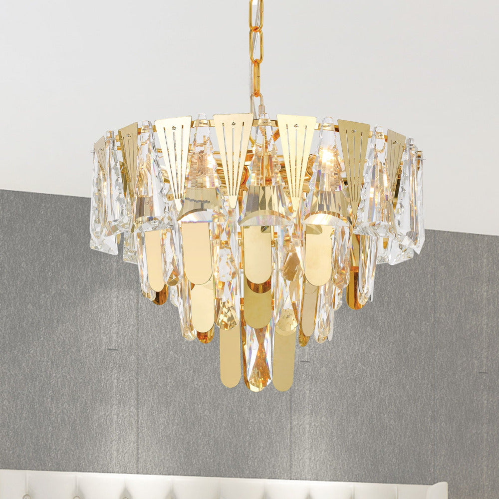 Buy Pendant Lights Australia Valerie 5 Light Pendant Gold & Clear - VALERIE PE40-GD