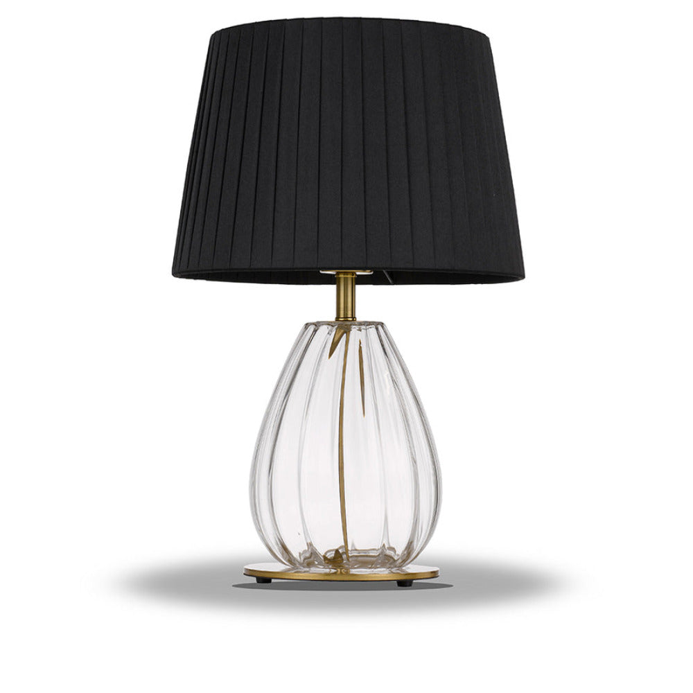 Buy Table Lamps Australia Veana 1 Light Table Lamp Clear, Black & Antique Gold - VEANA TL-AGCLBK