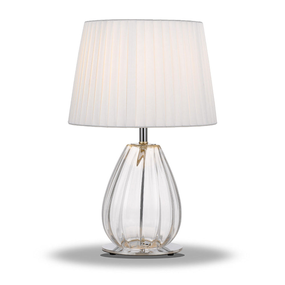 Veana 1 Light Table Lamp Clear, Chrome & Ivory - VEANA TL-CHCLIV