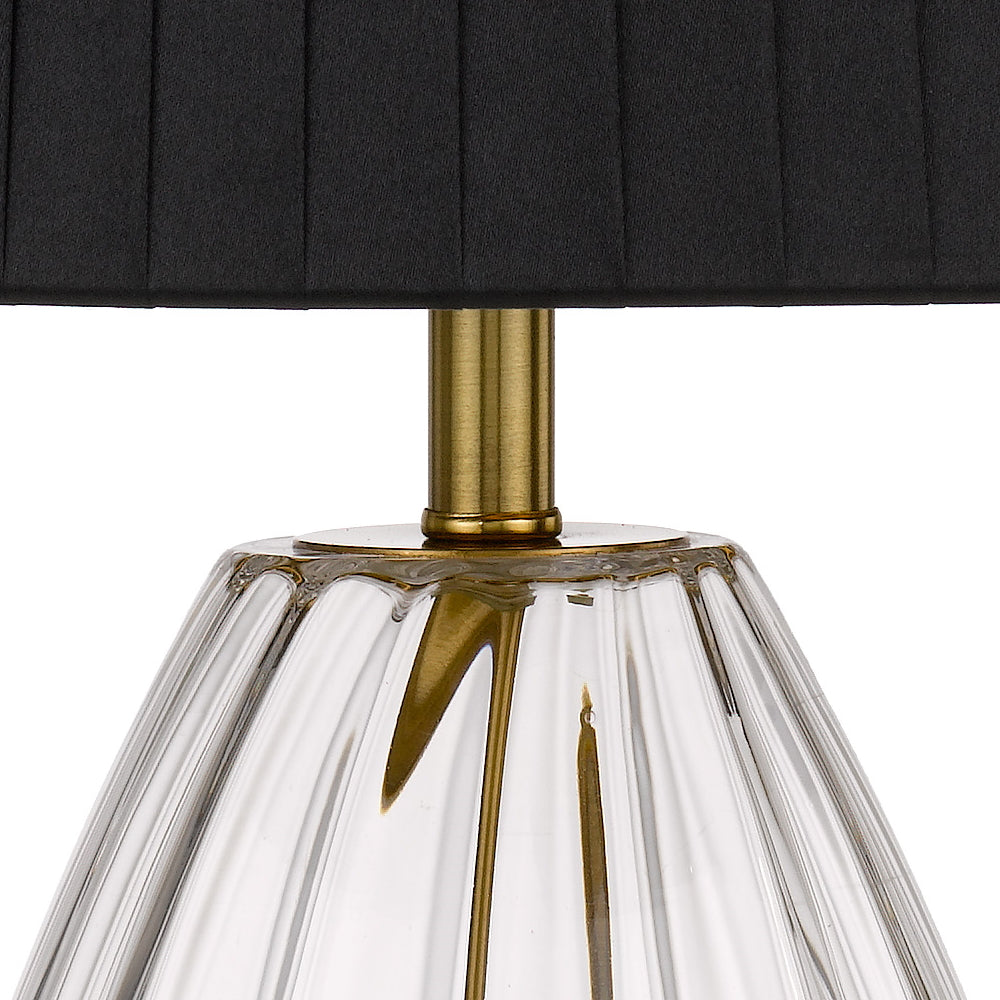 Buy Table Lamps Australia Veana 1 Light Table Lamp Clear, Black & Antique Gold - VEANA TL-AGCLBK