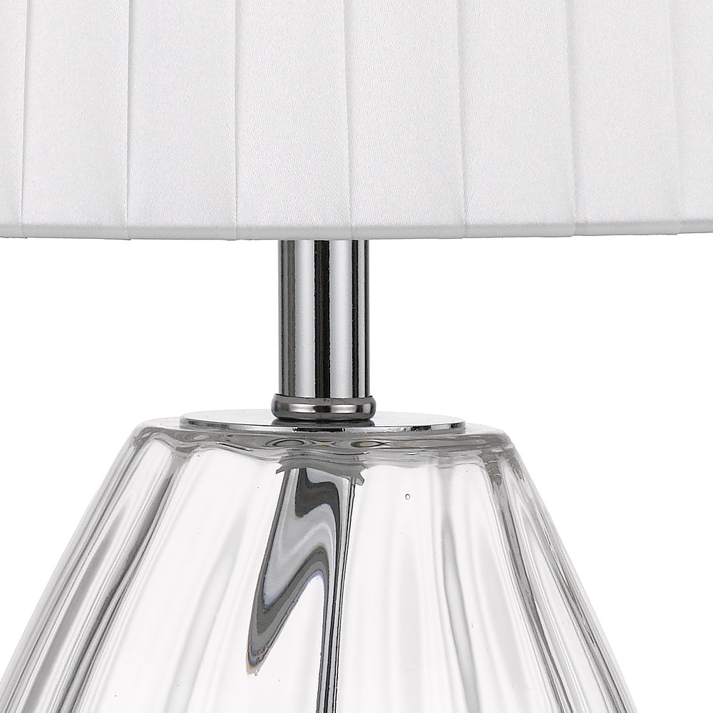 Veana 1 Light Table Lamp Clear, Chrome & Ivory - VEANA TL-CHCLIV