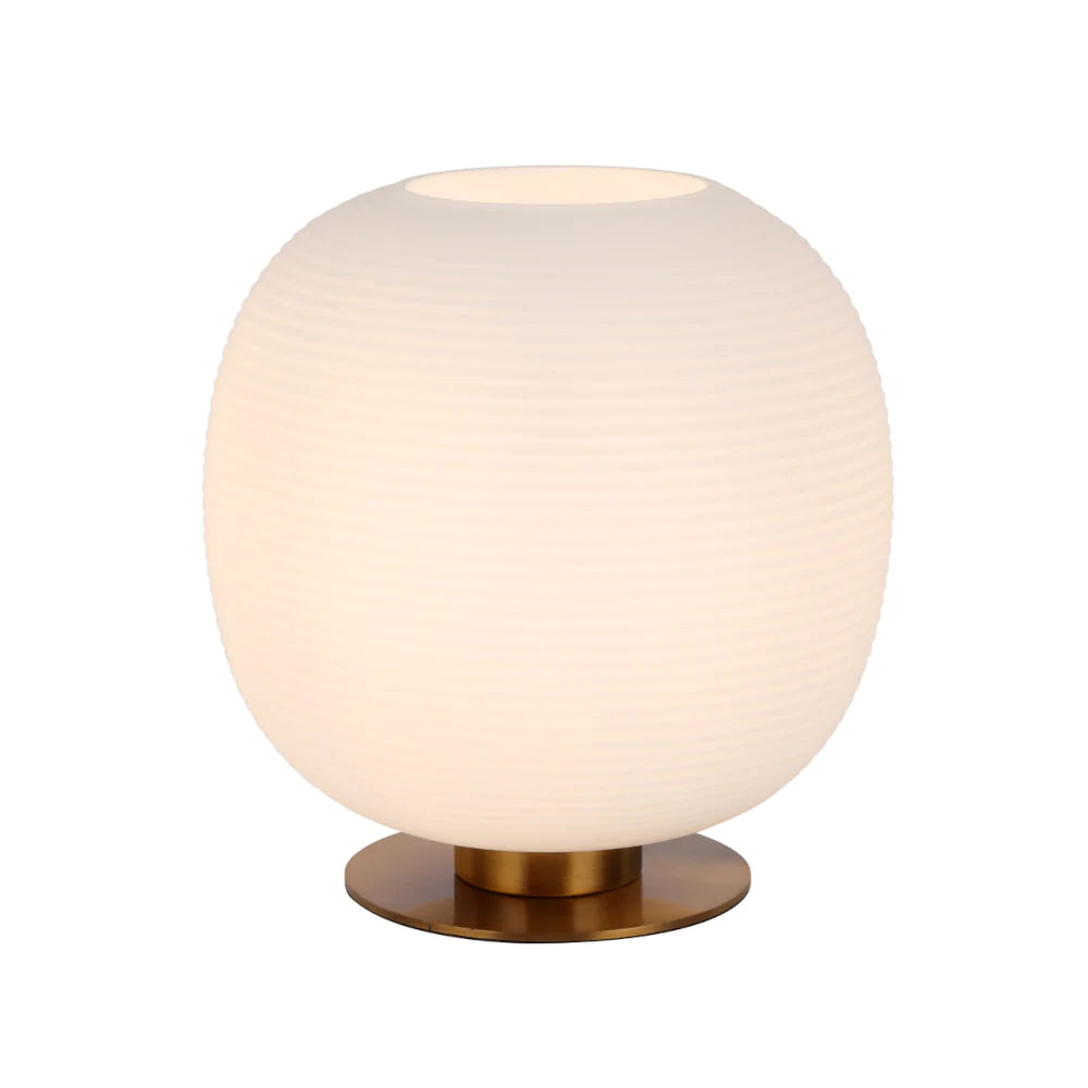 Viken Round Table Lamp Antique Gold Iron Opal Matt Glass VIKEN TL AG