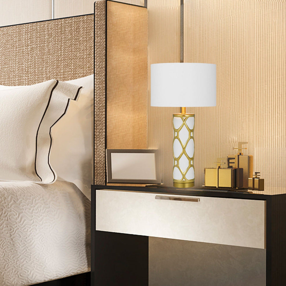 Buy Table Lamps Australia Vilma Table Lamp White / Gold - VILMA TL-WHWH