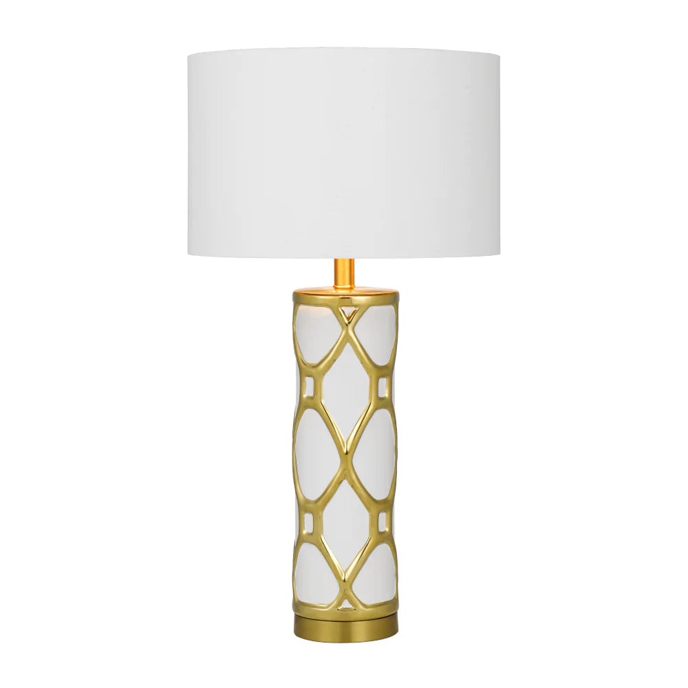 Buy Table Lamps Australia Vilma Table Lamp White / Gold - VILMA TL-WHWH