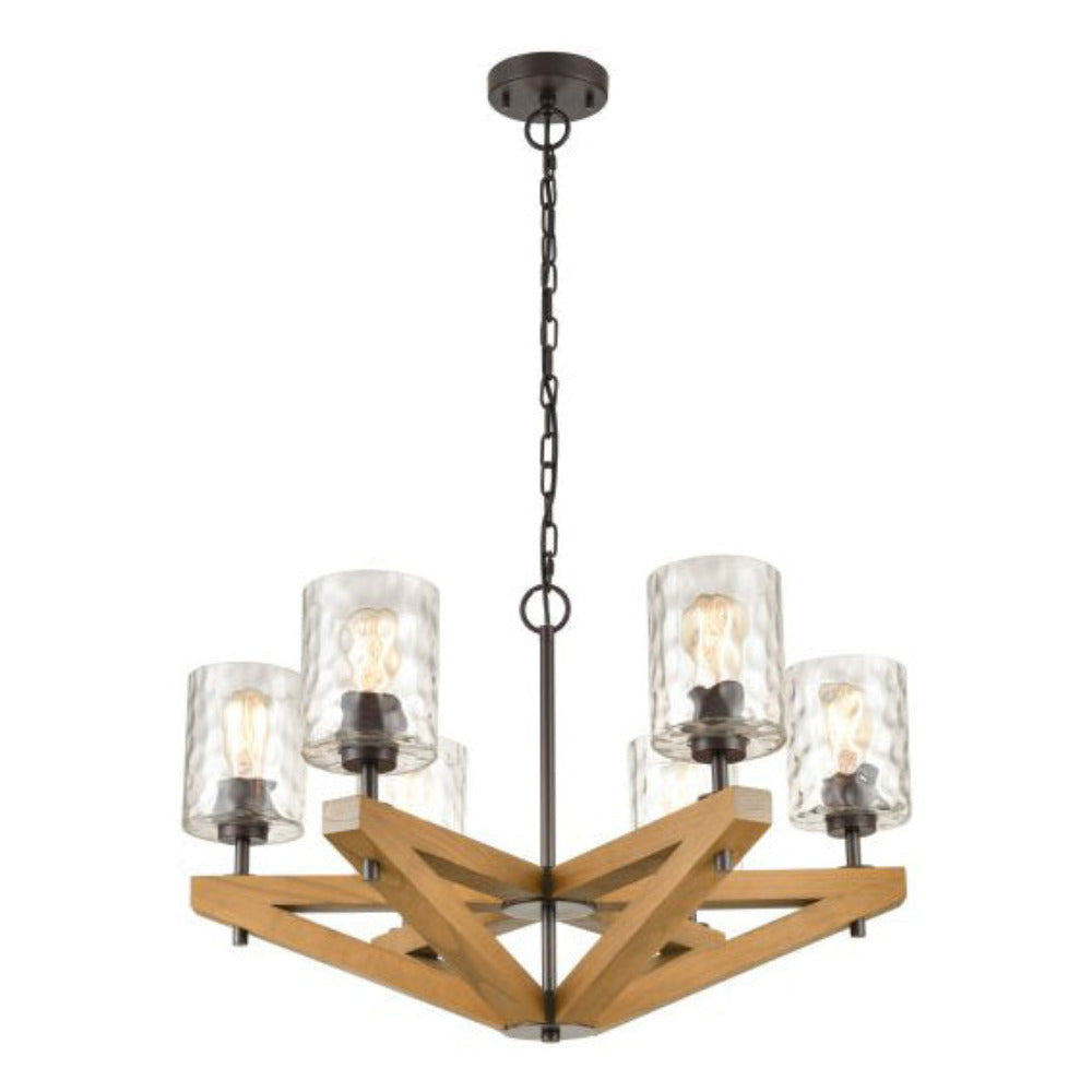 Buy Chandeliers Australia VOTIF Chandeliers 6 Lights Bronze Wood / Iron / Glass- VOTIF1