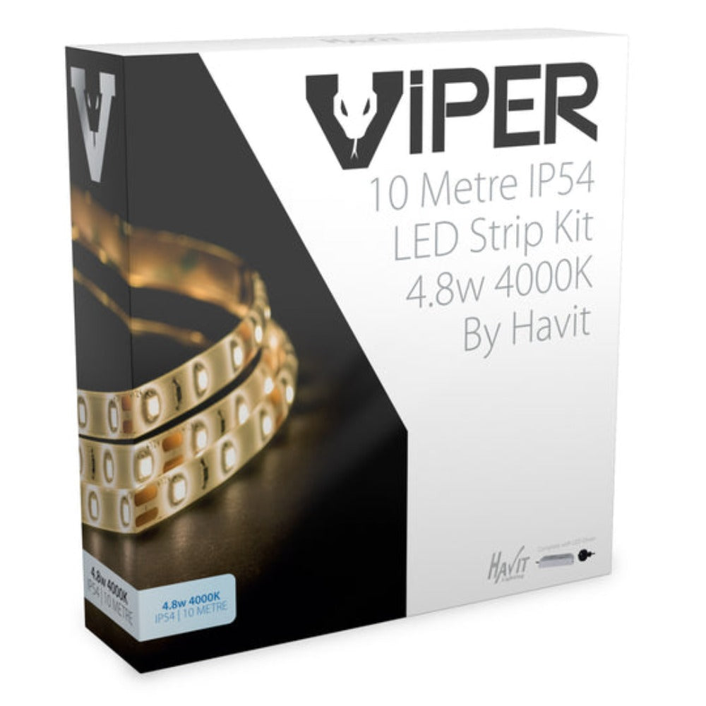 VIPER 4.8W IP54 L10m LED Strip Kit 4000K - VPR9735IP54-60-10M