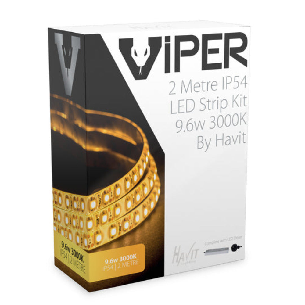 VIPER 24V 9.6W IP54 LED Strip Kit 3000K 2M - VPR9743IP54-120-2M