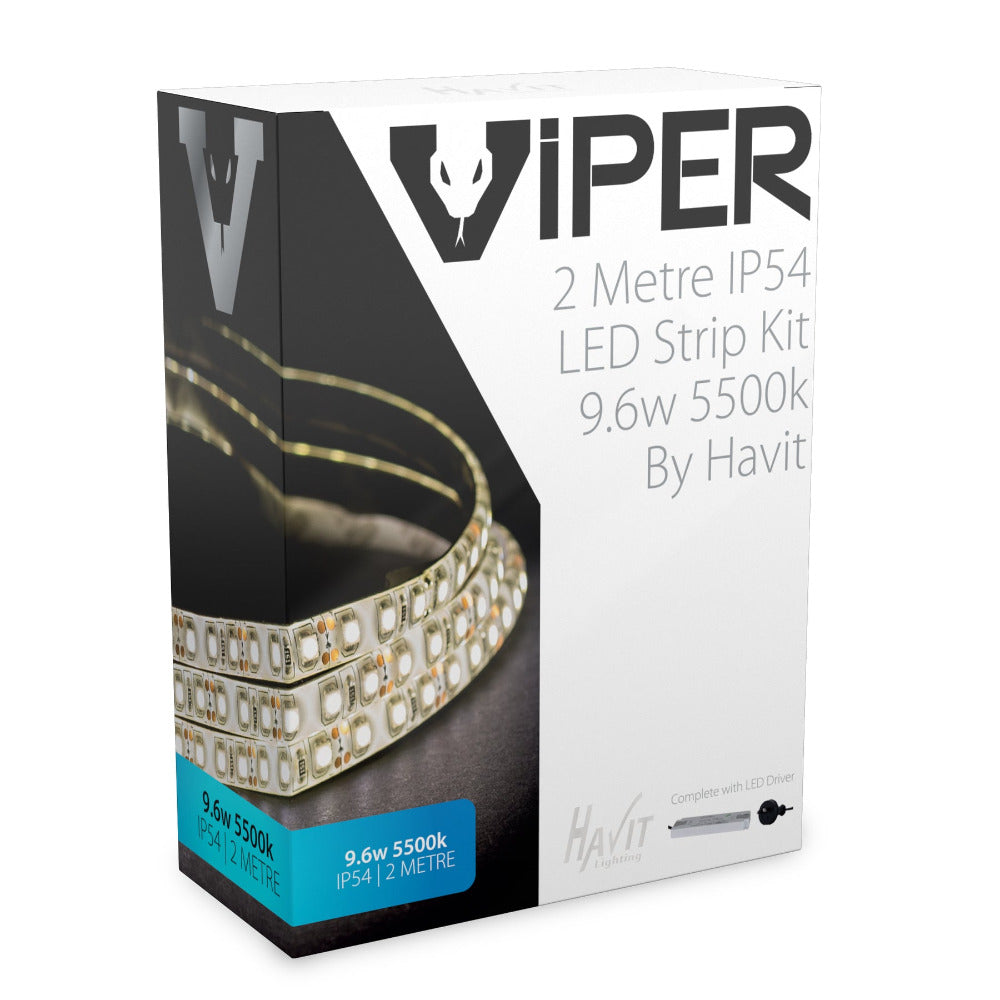 VIPER 24V 9.6W IP54 LED Strip Kit 5500K 2M - VPR9744IP54-120-2M