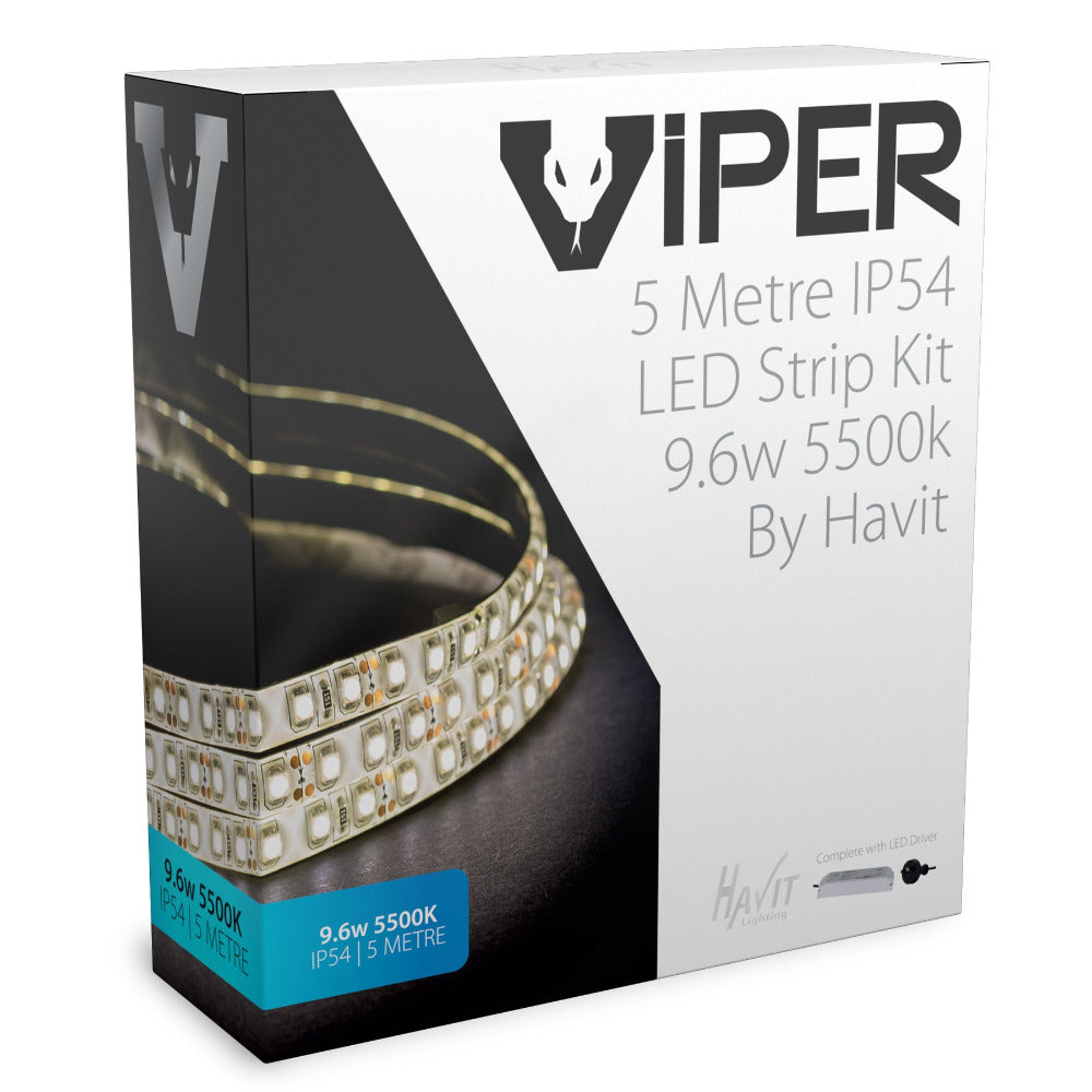 VIPER 24V 9.6W IP54 LED Strip Kit 5500K 5M - VPR9744IP54-120-5M