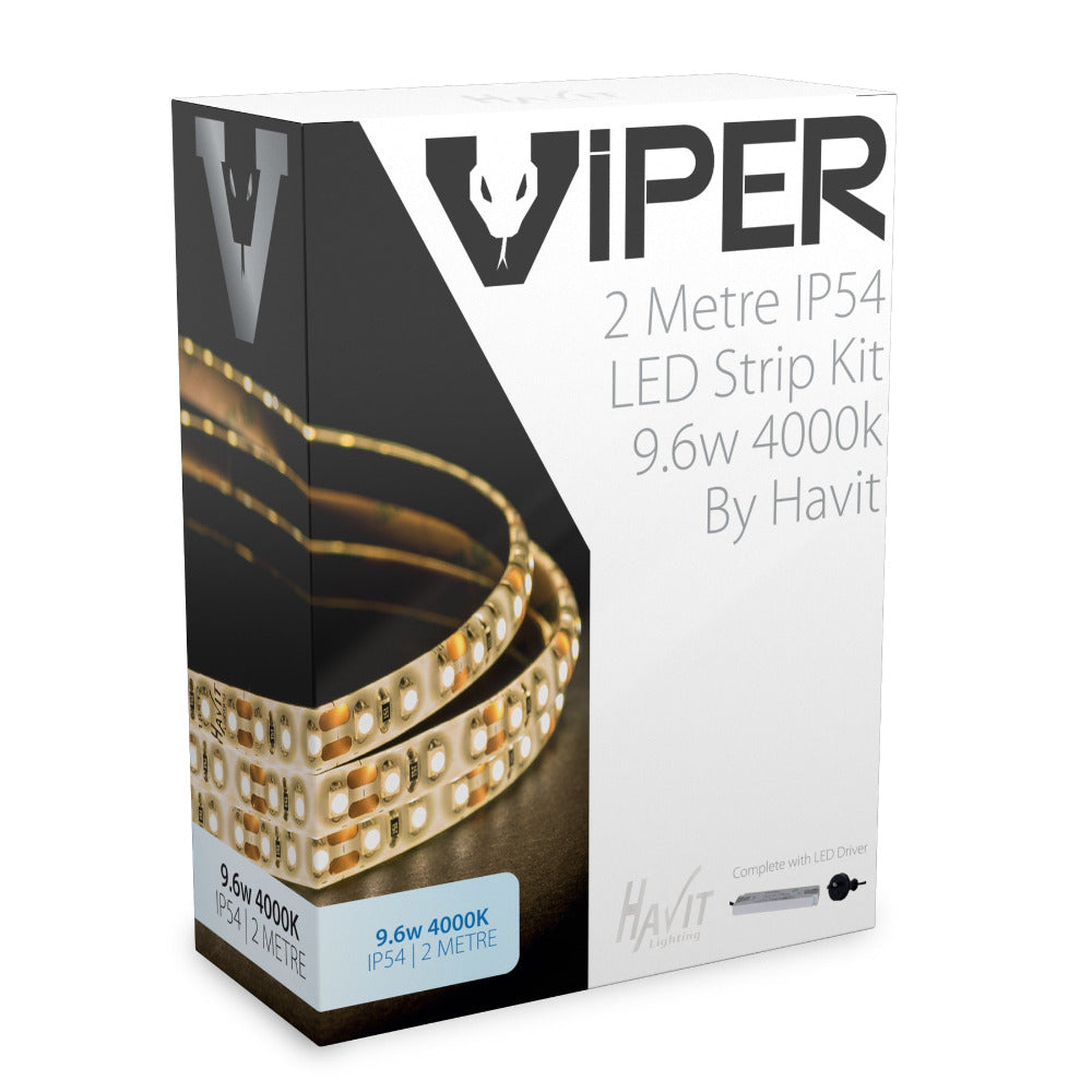 VIPER 24V 9.6W IP54 LED Strip Kit 4000K 2M - VPR9745IP54-120-2M
