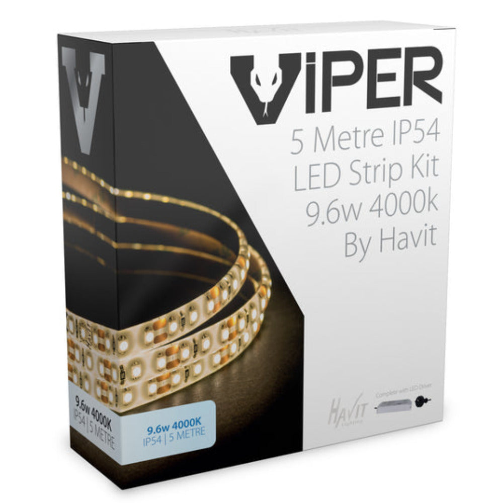 VIPER 24V 9.6W IP54 LED Strip Kit 4000K 5M - VPR9745IP54-120-5M