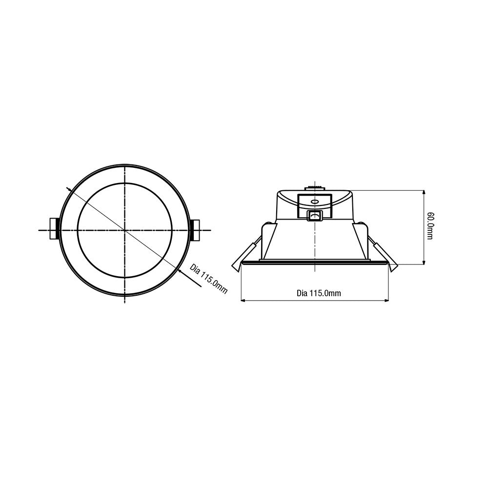 Buy Recessed LED Downlights Australia Vito Recessed LED Downlight White PLastic 3 CCT - TLVD3459WD