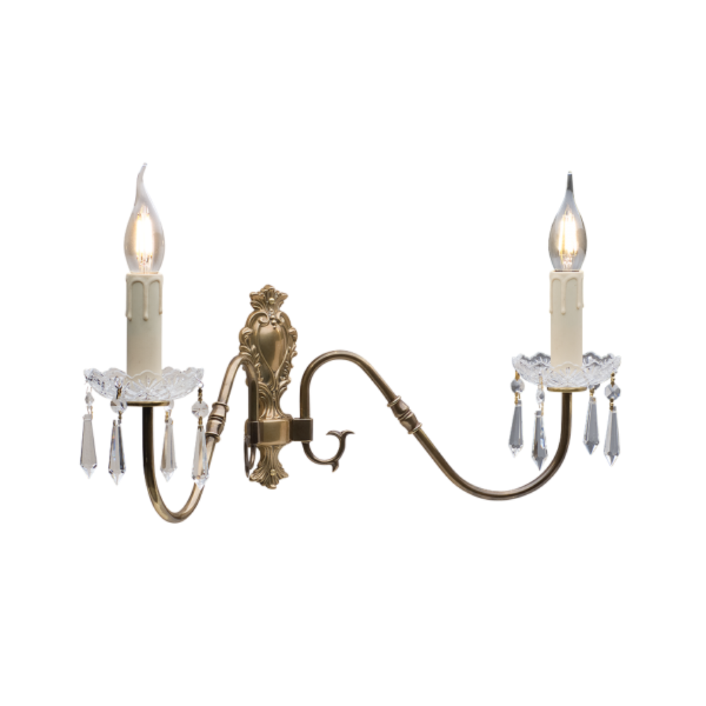 Dover Wall Sconce 2 Lights - WBFL-2CRYS-2CNDL