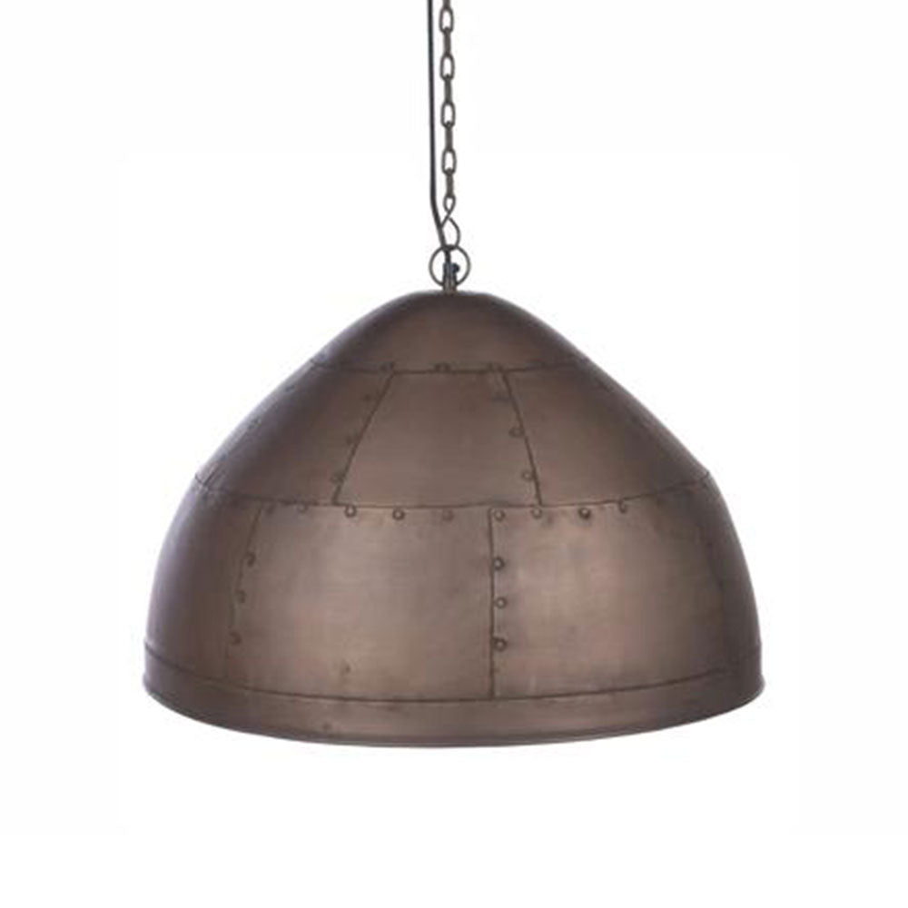 P51 Large 1 Light Iron Riveted Dome Pendant Antique Copper - ZAF11044CP