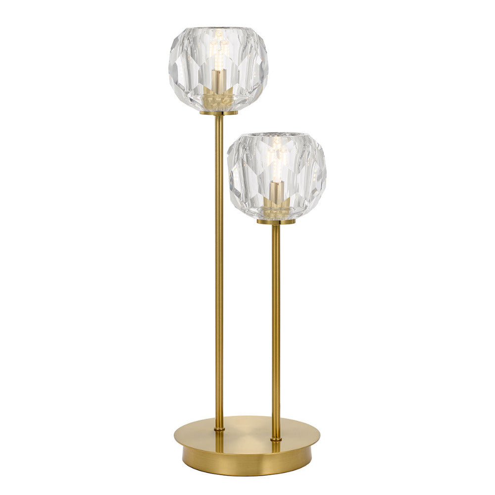 Zaha 2 Light Table Lamp Antique Gold & Crystal - ZAHA TL2-AGCR