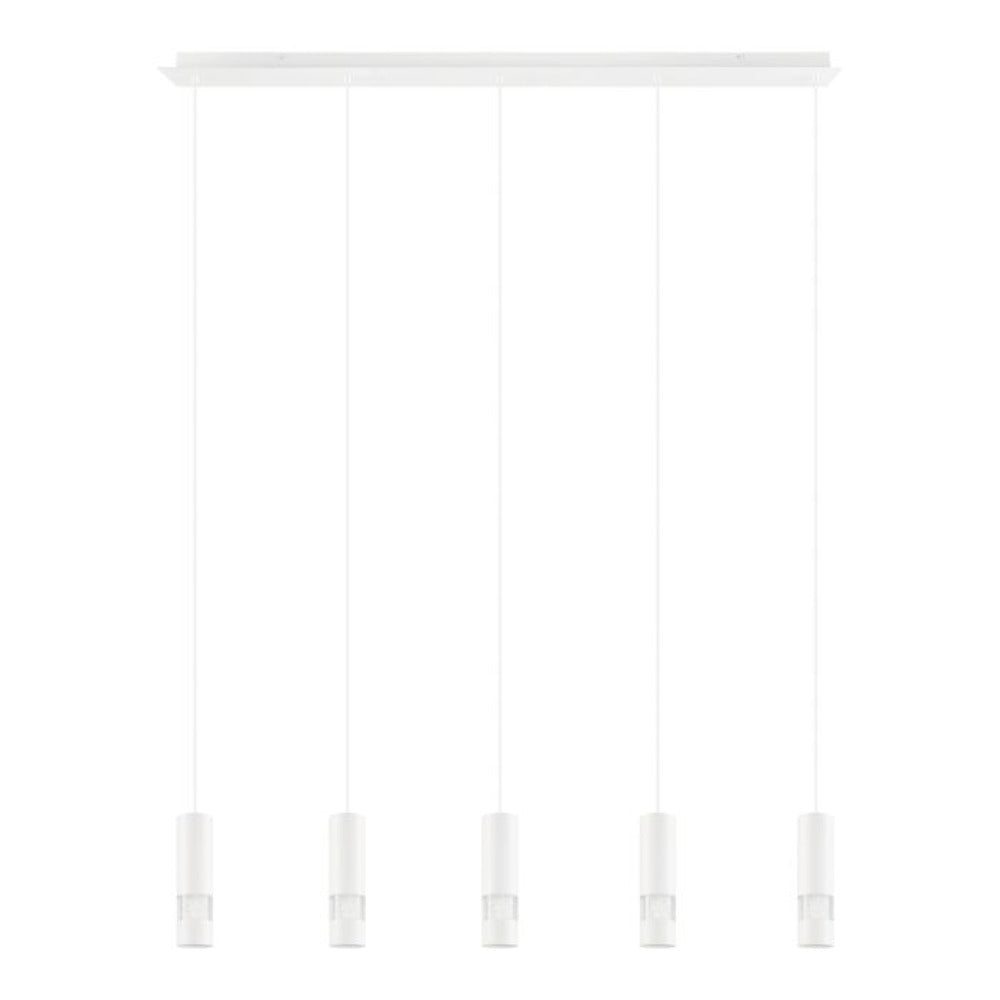 Buy LED Pendants Australia Bernabeta LED Pendant 5 Lights White Steel Transparent Plastic 4000K - 39702N