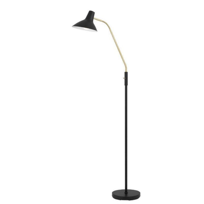 Buy Floor Lamps Australia Farbon 1 Light Floor Lamp Black/ Brass Matt Metal - FARBON FL-BK