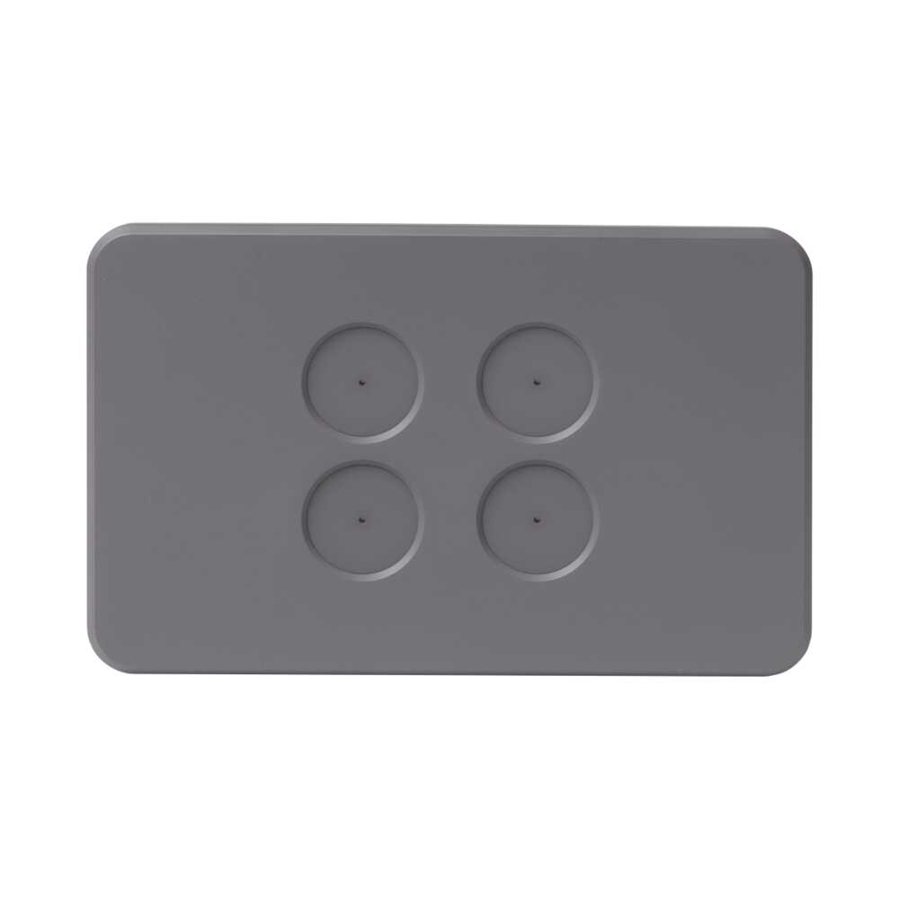 Buy Accessories & More Australia Pixie Smart Face Plate Gloss Grey Polycarbonate 4 Gang Configurations - SWAC4SGG