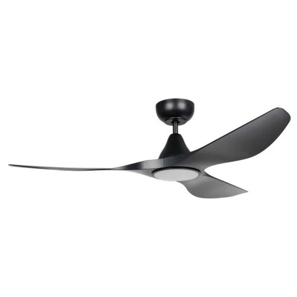 Buy DC Ceiling Fans With Light Australia Surf DC Ceiling Fan 52" Matt Black LED Light Matt Black - 20549902