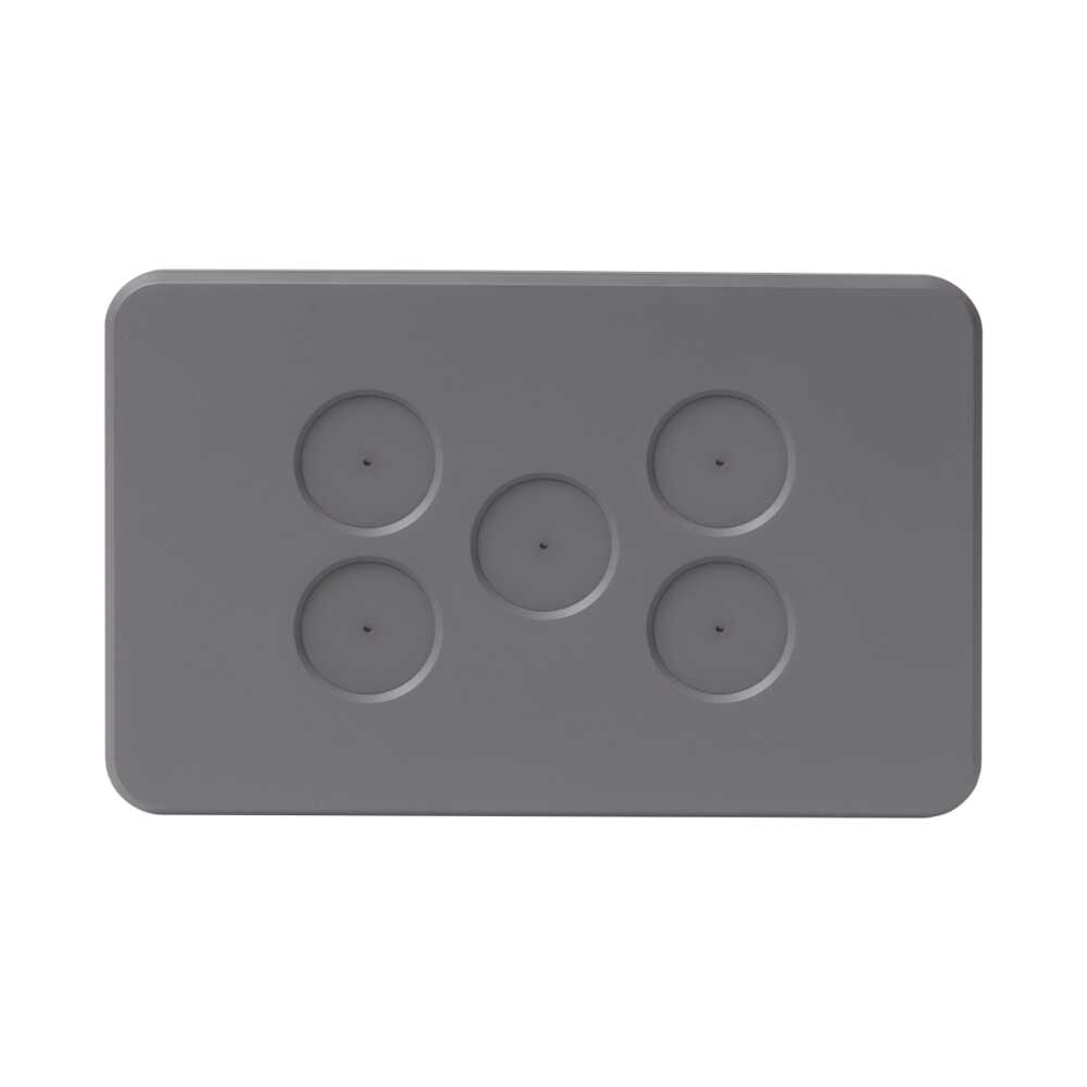 Buy Accessories & More Australia Pixie Smart Face Plate Gloss Grey Polycarbonate 5 Gang Configurations - SWAC5SGG