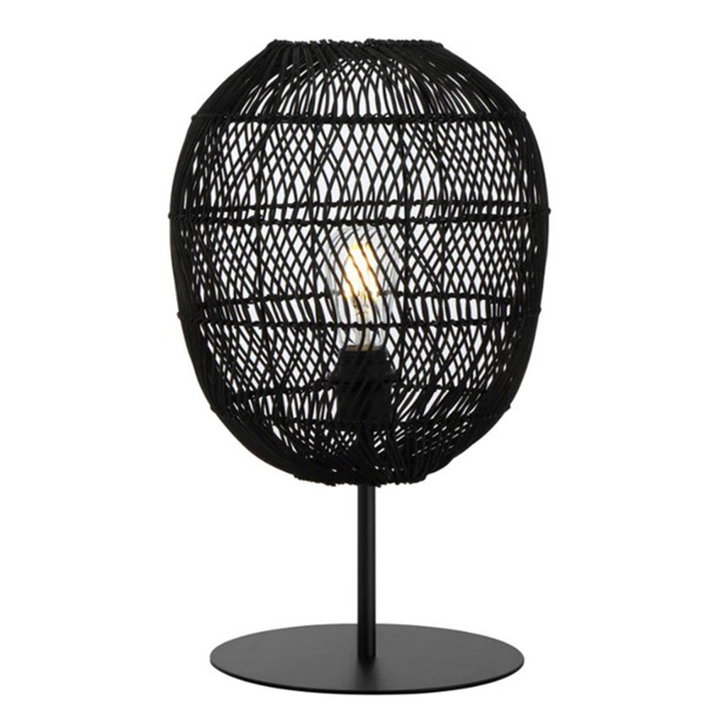 Buy Table Lamps Australia RANA Table Lamp W300mm Black Rattan - RANA TL30BK