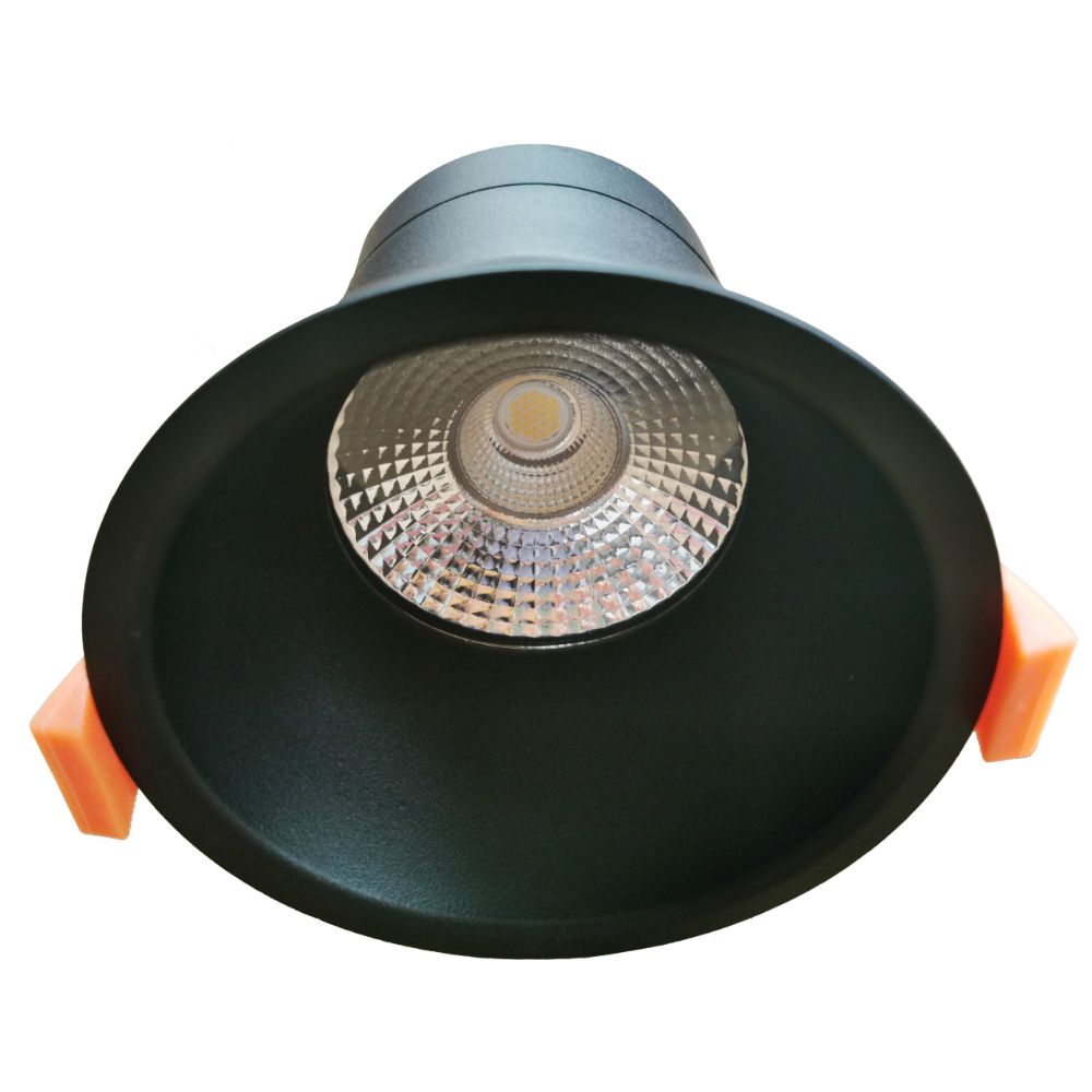 Class II Dimmable LED Downlight Low Glare 10W TRI Colour Black - TLCD34510MD
