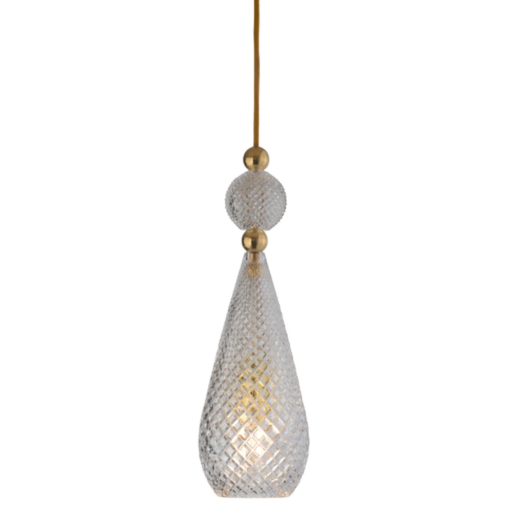 Buy Pendant Lights Australia Smykke Pendant Light W125mm Glass Shiny Gold - LA1011