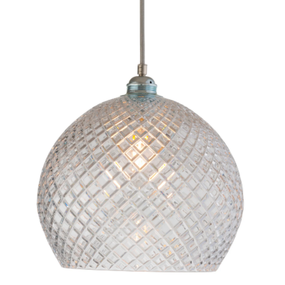 Buy Pendant Lights Australia Rowan Pendant Light W280mm Glass Matt Silver - LA101