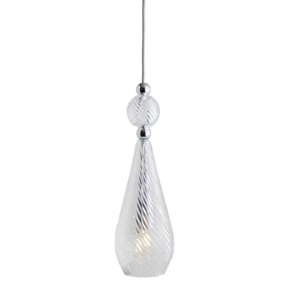 Smykke Pendant Light W125mm Glass Shiny Silver - LA1011