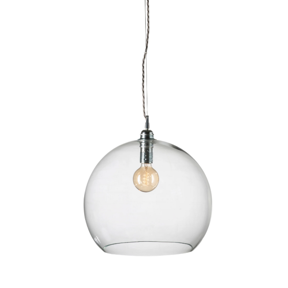 Buy Pendant Lights Australia Rowan Pendant Light W390mm Glass Matt Silver - LA1017