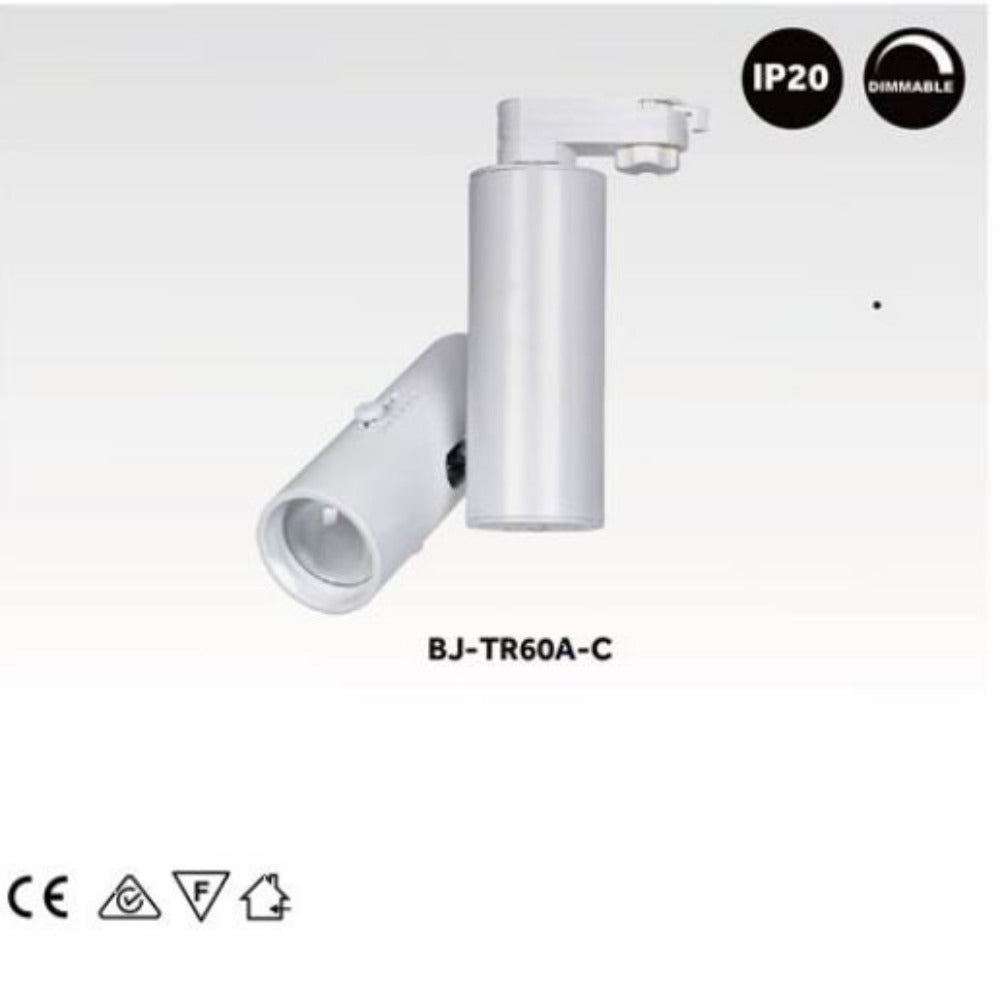 Single Circuit Track Head 20W Aluminium - BJ-TR60A-20W