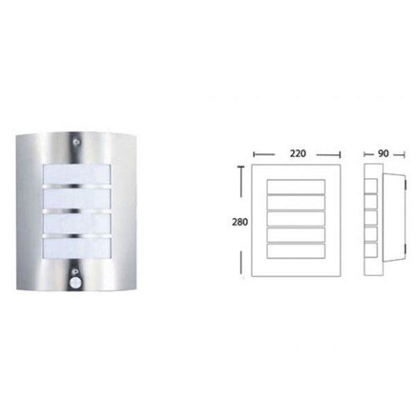 Security Wall Light Stainless Steel - SA 031/SS+SEN