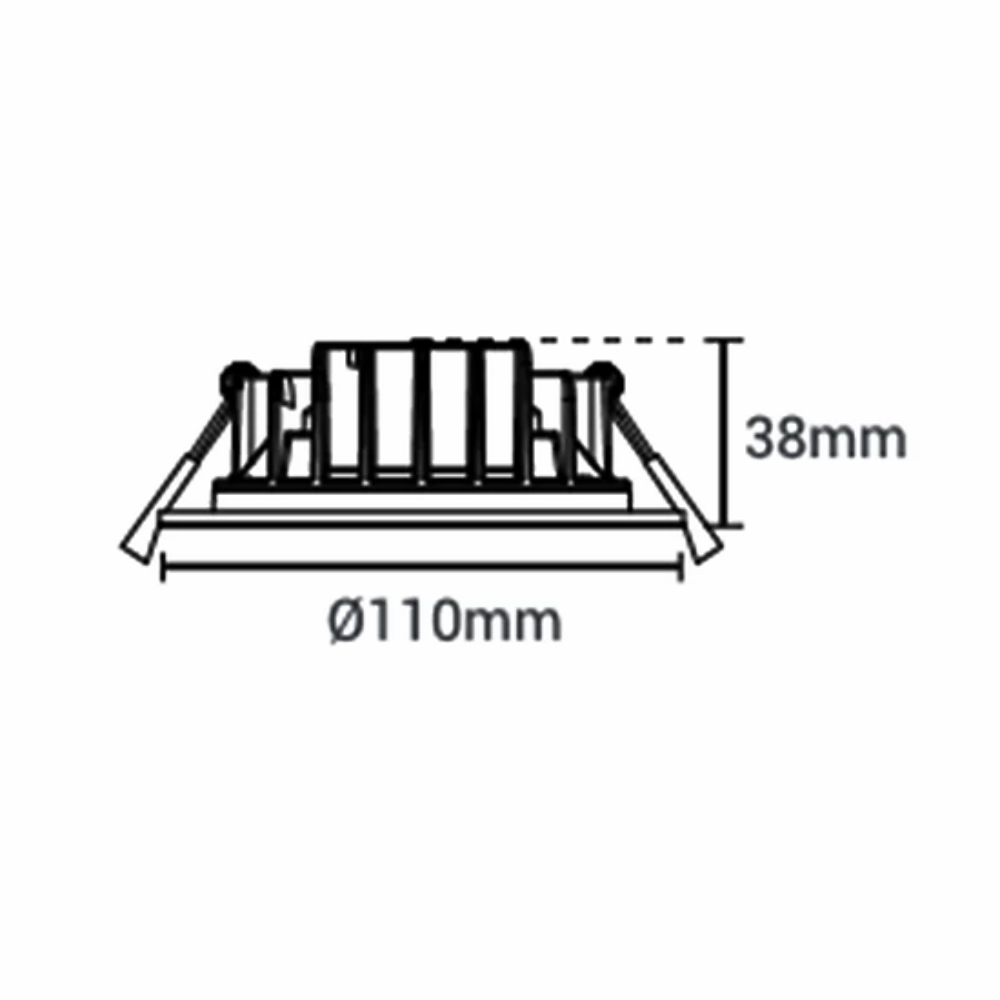 Buy Recessed LED Downlights Australia Square Recessed LED Downlight W110mm White 10W TRI Colour - DL1365/WH/TC