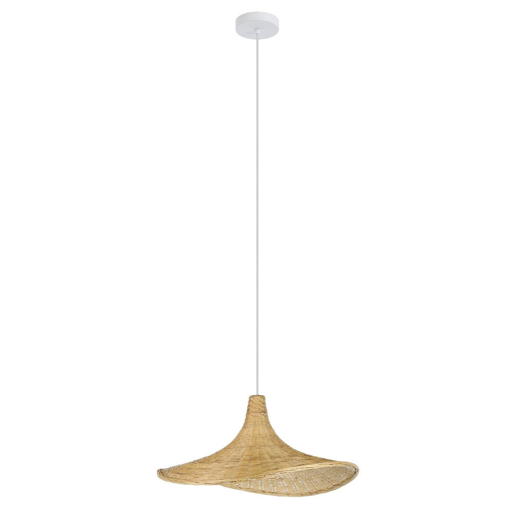 Buy Pendant Lights Australia Haxey Pendant Light White Steel Natural Wood - 43869N