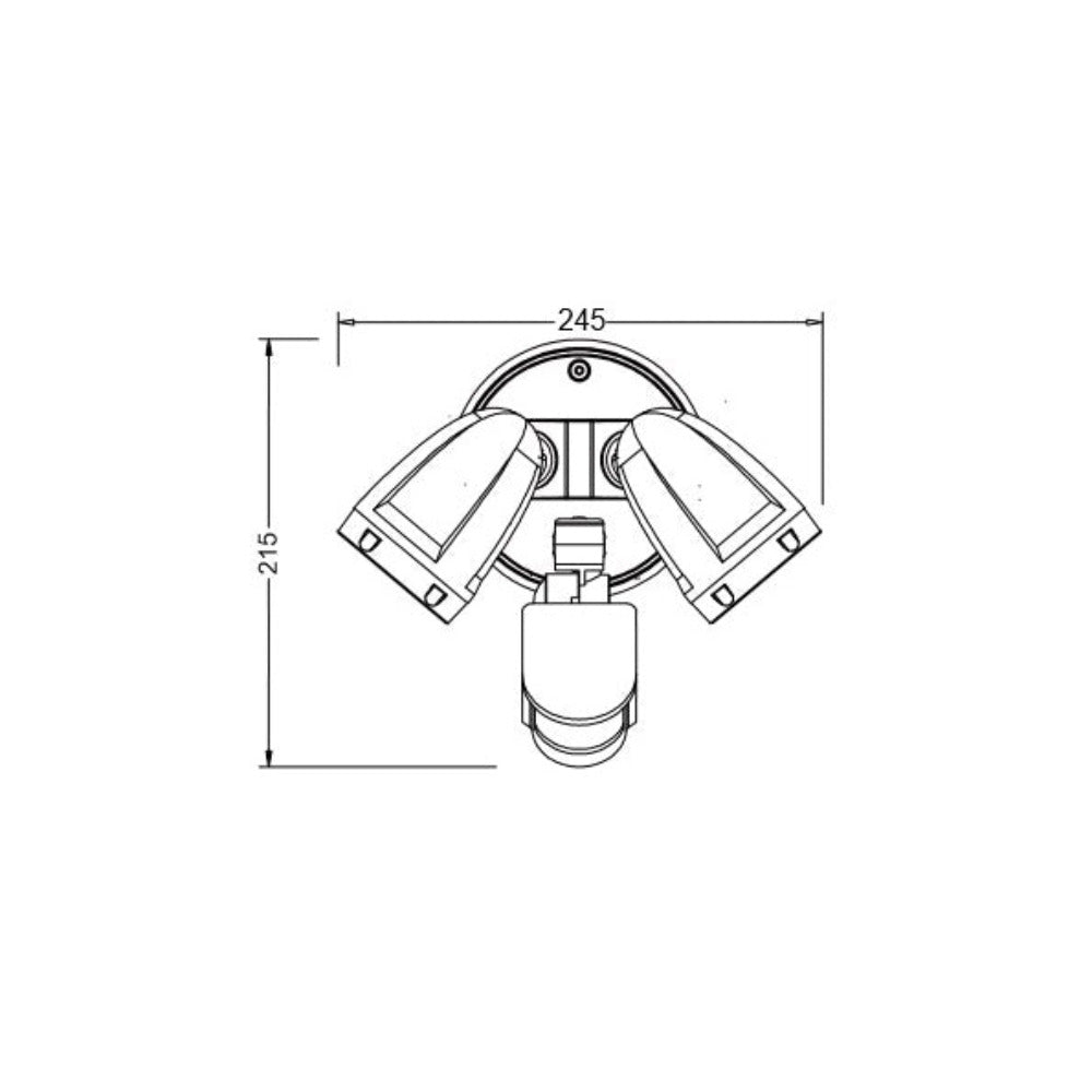 Buy Security Wall Lights Australia Vaccus Exterior 2 Spotlight Sensor White Aluminium 3 CCT - TLVA3026WS