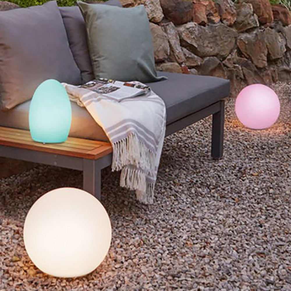 Buy Table Lamps Australia LED Mood Outdoor Portable Ball Light 5V Battery W400mm White Plastic RGB - LL0504