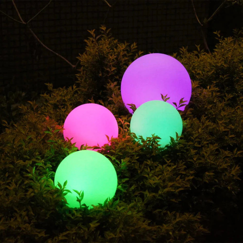 Buy Table Lamps Australia LED Mood Outdoor Portable Ball Light 5V Battery W400mm White Plastic RGB - LL0504