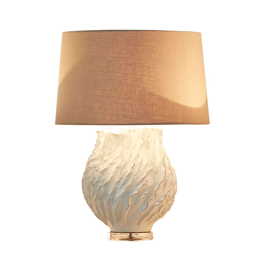Sandy Bay Glazed Textured Ceramic Table Lamp Base Only - Cream - ELTIQ102946