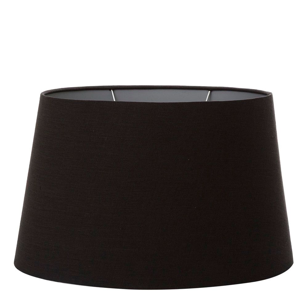 Buy Lamp Shades Australia XXL Oval Lamp Shade (20x12 x 16x10 x12 H ) - Black with Silver Lining - Linen Lamp Shade - ELSZOVAL20BLKSILEU