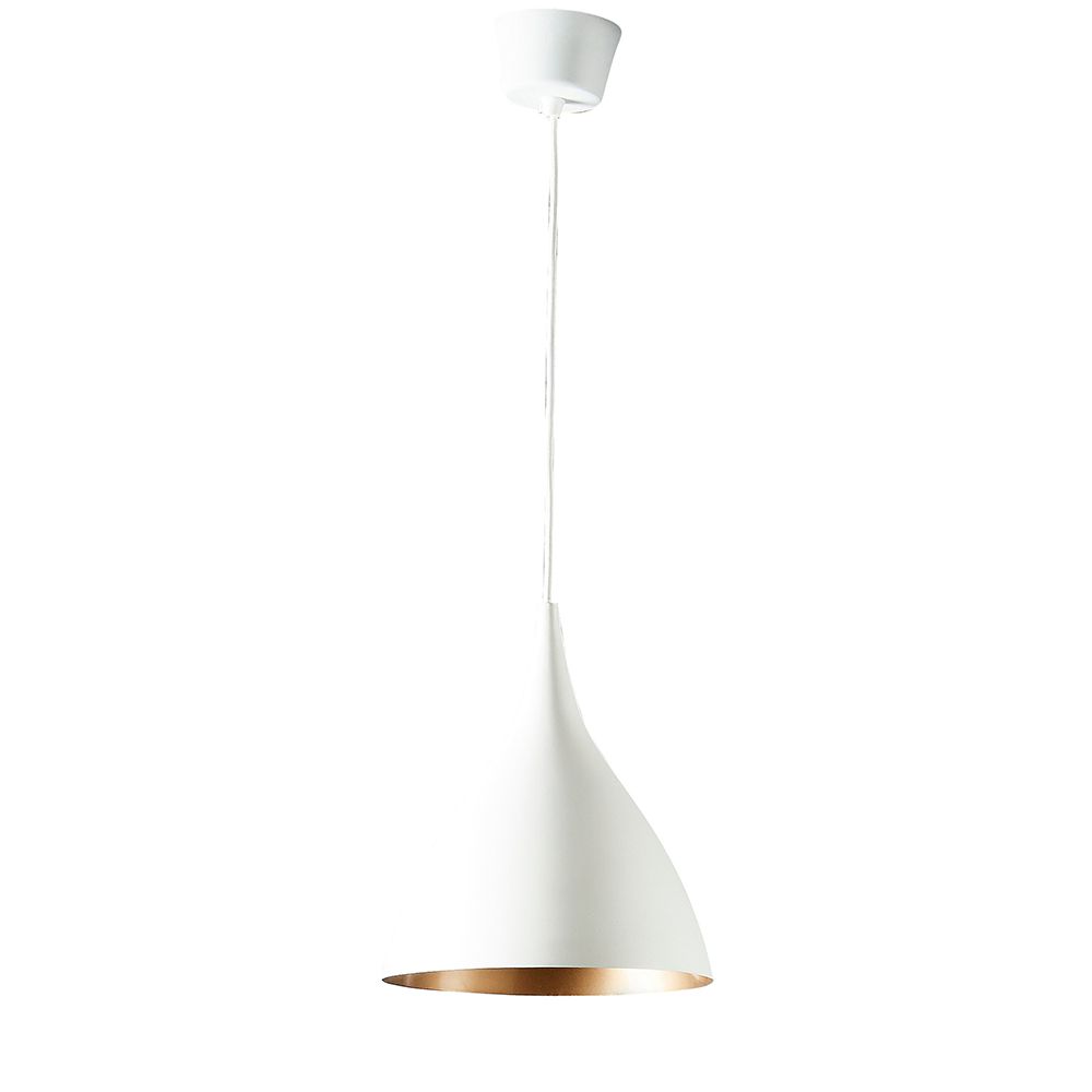 Buy Pendant lights australia - MacMillan Small Round Pendant White Brass Lining - ELASWGBT28W