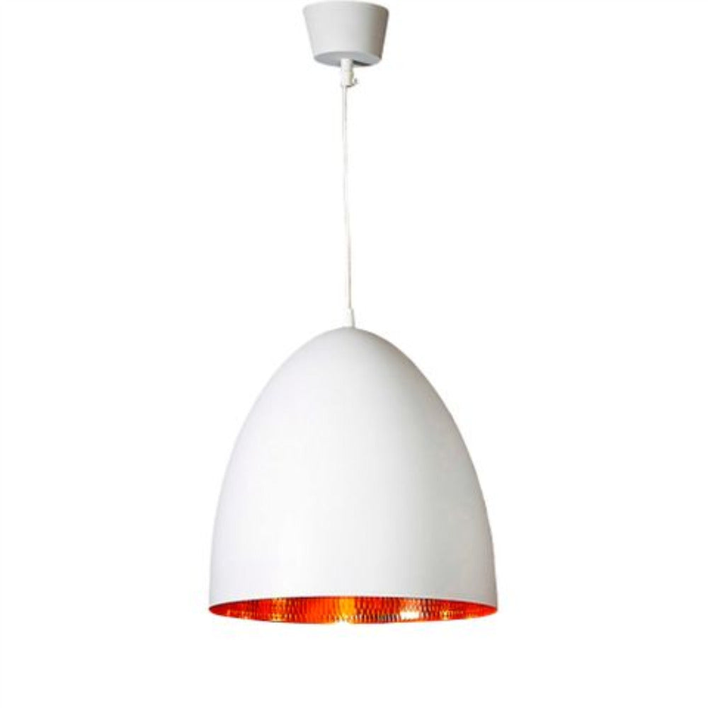 Buy Pendant lights australia - Egg 1 Light Pendant White Copper - ELAWEGGWHTCOP