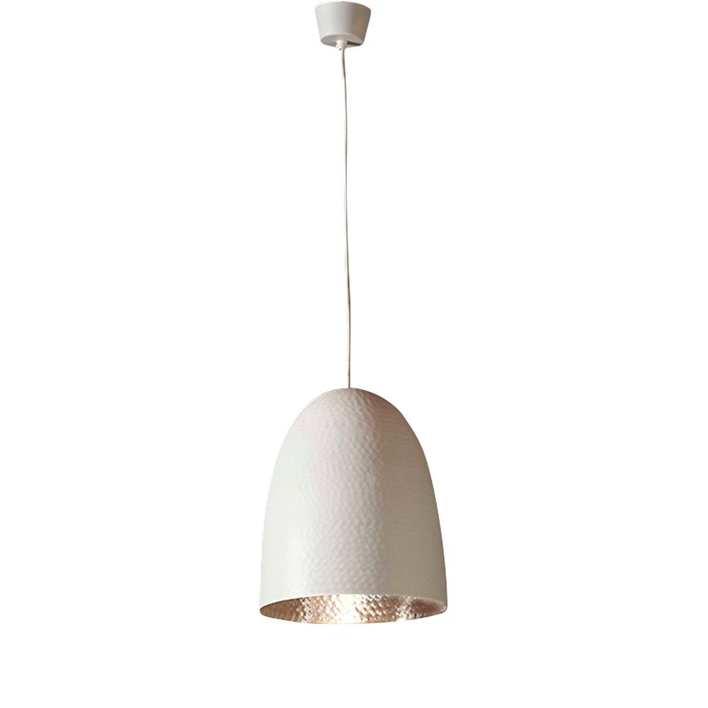 Buy Pendant lights australia - Dolce Beaten 1 Light Pendant White Silver - ELAWEGGBEAWHTSIL