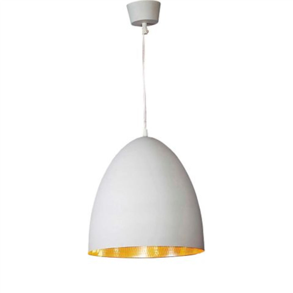 Buy Pendant lights australia - Egg 1 Light Pendant White Silver - ELAWEGGWHTSIL