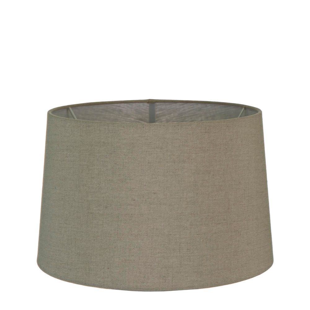 Large Drum Lamp Shade (16x14x10 H) - Dark Natural Linen - Linen Lamp Shade - ELSZ161410NLEU