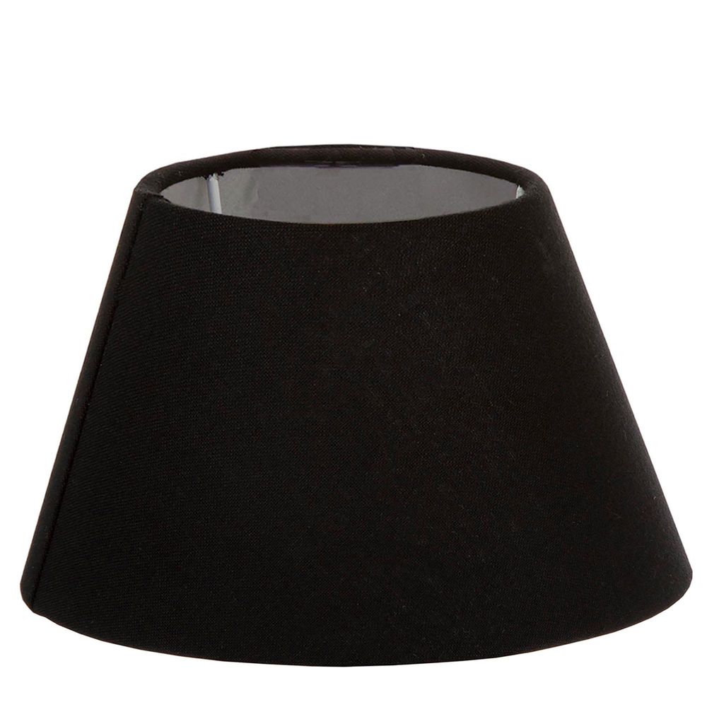 XL Taper Lamp Shade (18x13x10 H) - Black with Silver Lining - Linen Lamp Shade - ELSZ181310BLKSILEU